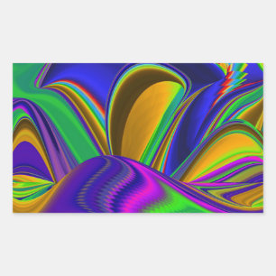 Sticker Rectangulaire Summerrainbow, Rainbowart 3D Abstrait