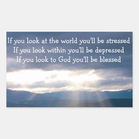 Sticker Rectangulaire Sun Rays Lakeshore Storm Clouds Look at God (Devant)