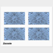 Sticker Rectangulaire Sun Stars Antique Nuit Ciel Médiéval Zodiac (Feuille)