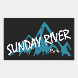 Sticker Rectangulaire Sunday River Maine Montagnes