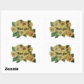 Sticker Rectangulaire SUNFLOWERS merci (Feuille)