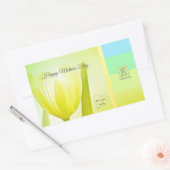 Sticker Rectangulaire Sunny Lime Pastel Palette Tulip Photo Monogramme (Enveloppe)