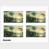Sticker Rectangulaire Sunrise au Nicaragua, tableau de M.J. Heade (Feuille)