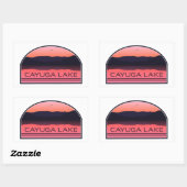 Sticker Rectangulaire Sunrise rouge du lac Cayuga New York (Feuille)