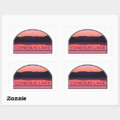 Sticker Rectangulaire Sunrise rouge du lac Conesus New York (Feuille)