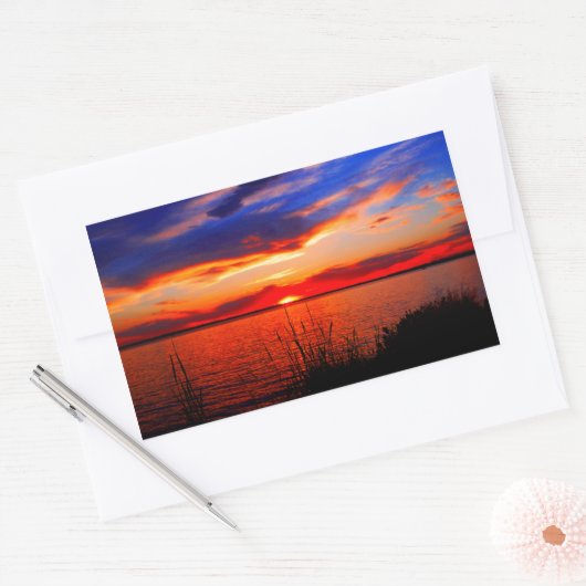 Sticker Rectangulaire Sunset art (Enveloppe)