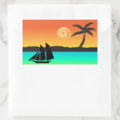 Sticker Rectangulaire Sunset de l'île (Sac)