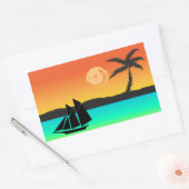 Sticker Rectangulaire Sunset de l'île (Enveloppe)