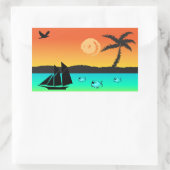 Sticker Rectangulaire Sunset de l'île (Sac)