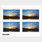 Sticker Rectangulaire Sunset Mountain Lake (Feuille)