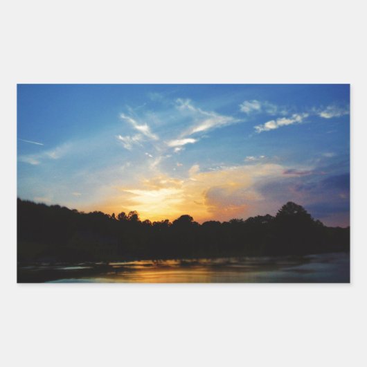 Sticker Rectangulaire Sunset Mountain Lake (Devant)