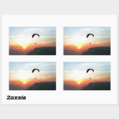 Sticker Rectangulaire Sunset Paraglide Wanderlust Extreme Sports Art (Feuille)