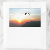 Sticker Rectangulaire Sunset Paraglide Wanderlust Extreme Sports Art (Sac)