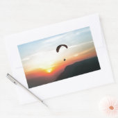 Sticker Rectangulaire Sunset Paraglide Wanderlust Extreme Sports Art (Enveloppe)