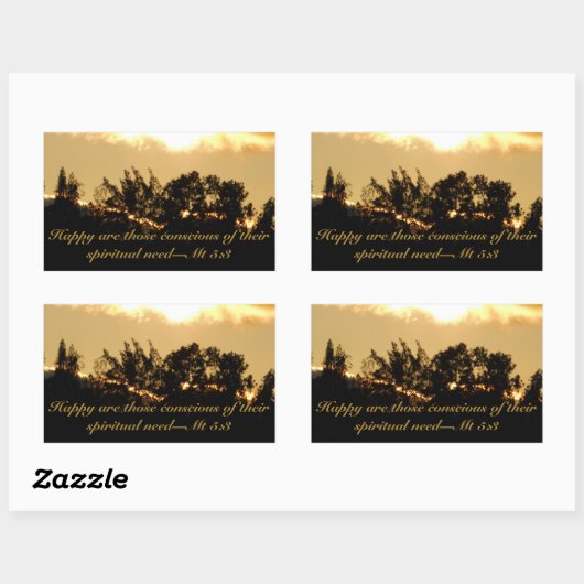 Sticker Rectangulaire Sunset Scripture text (Feuille)