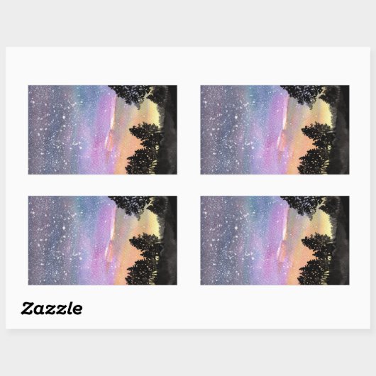 Sticker Rectangulaire Sunset Woods (Feuille)