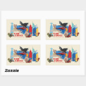 Sticker Rectangulaire Super-Animaux de compagnie patrouillant la métropo (Feuille)