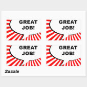 Sticker Rectangulaire super boulot ! bulle comique (Feuille)