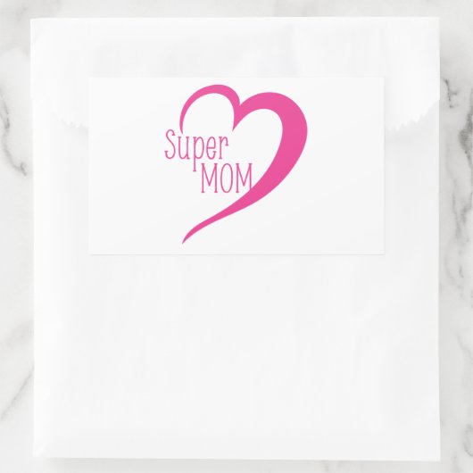 Sticker Rectangulaire Super maman (Sac)