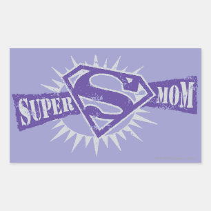 Sticker Rectangulaire Super Maman Purple Starburst