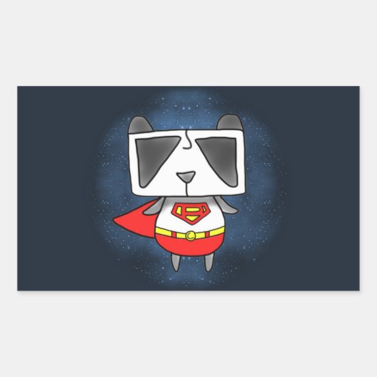 Sticker Rectangulaire Super Panda (Devant)
