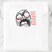 Sticker Rectangulaire super rage face mème rofl (Sac)