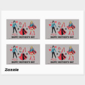 Sticker Rectangulaire Superfille | Ma mère = Mon héros (Feuille)