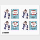 Sticker Rectangulaire Superhero Comic Speech Cloud Photo Anniversaire (Feuille)