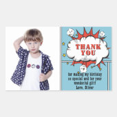 Sticker Rectangulaire Superhero Comic Speech Cloud Photo Anniversaire (Devant)