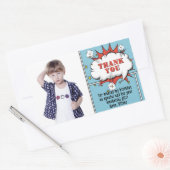 Sticker Rectangulaire Superhero Comic Speech Cloud Photo Anniversaire (Enveloppe)