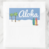 Sticker Rectangulaire Surf Aloha (Sac)