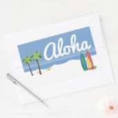 Sticker Rectangulaire Surf Aloha (Enveloppe)