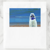 Sticker Rectangulaire Surf Sur La Plage (Sac)
