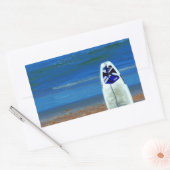 Sticker Rectangulaire Surf Sur La Plage (Enveloppe)