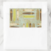 Sticker Rectangulaire Surf ! vintage, distressed surfboard design (Sac)