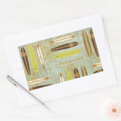 Sticker Rectangulaire Surf ! vintage, distressed surfboard design (Enveloppe)