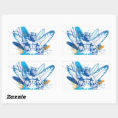 Sticker Rectangulaire surfer poseidon (Feuille)