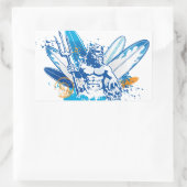 Sticker Rectangulaire surfer poseidon (Sac)
