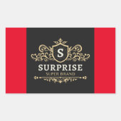 Sticker Rectangulaire surprise super marque luxe mariage fête moderne l (Devant)