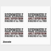 Sticker Rectangulaire Surveillance responsable des adultes requise (Feuille)