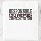 Sticker Rectangulaire Surveillance responsable des adultes requise (Sac)
