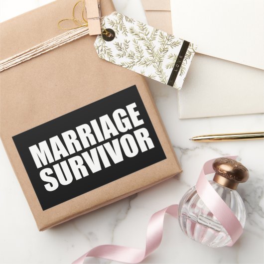 Sticker Rectangulaire Survivant du mariage (Cadeaux)