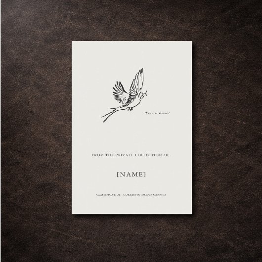 Sticker Rectangulaire Swallow- Custom Vintage Ex Libris Bookplate