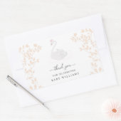 Sticker Rectangulaire Swan Princess Merci Favoriser (Enveloppe)