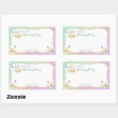Sticker Rectangulaire Sweet 16 Rainbow et papillons fête d'anniversaire (Feuille)