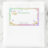 Sticker Rectangulaire Sweet 16 Rainbow et papillons fête d'anniversaire (Sac)