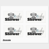 Sticker Rectangulaire Sweet Baby Elephant, Baby shower (Feuille)