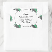 Sticker Rectangulaire Sweet Green Retro Voiture Bébé Garçon Cadeaux (Sac)