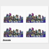 Sticker Rectangulaire Sydney, Australie en graffiti (Feuille)