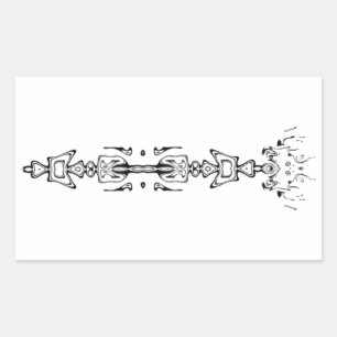 Sticker Rectangulaire Symbole Abstrait (sceptre) v1